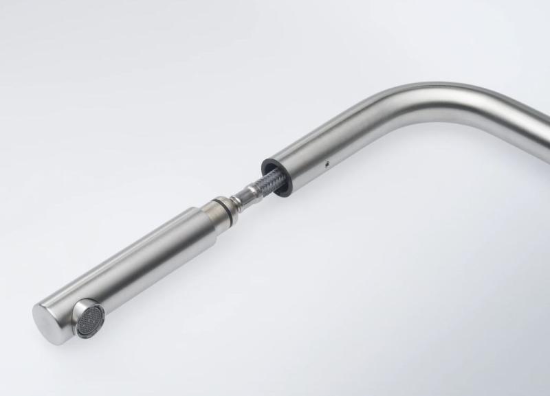 Franke Nerezová kartáčovaná kuchyňská baterie Atlas Neo s výsuvným výtokem inox 115.0521.438