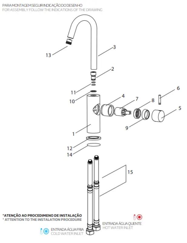 Waterevolution Flow vysoká umyvadlová baterie model RVS T1121FUIE