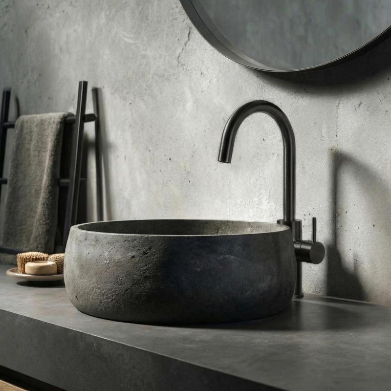 Waterevolution Flow umyvadlová baterie vysoký model PVD gun metal T1121FUGME