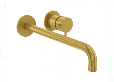 Waterevolution Flow built-in washbasin faucet, brushed brass with 25 cm spout T116BLE-25
