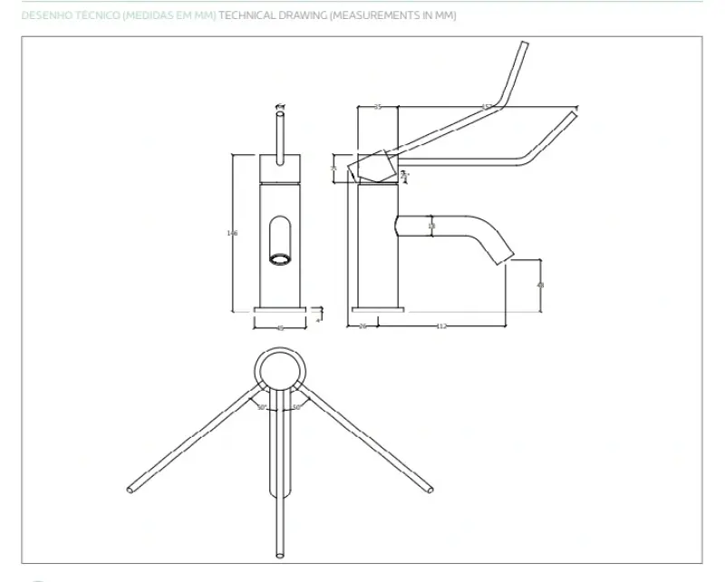 Waterevolution Flow umyvadlová baterie vč. click plug PVD kartáčovaná měď T111CPE