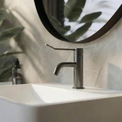 Waterevolution Flow umyvadlová baterie včetně click-plugu PVD gun metal T111GME