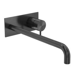 Waterevolution Flow vestavná umyvadlová baterie s krycí deskou PVD Gun Metal s výtokem 25cm T1161GME-25
