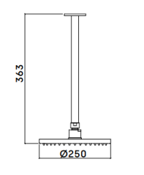 Waterevolution Flow hlavová sprcha 250 mm s připojením ke stropu Kartáčovaný Měď T1642CPE