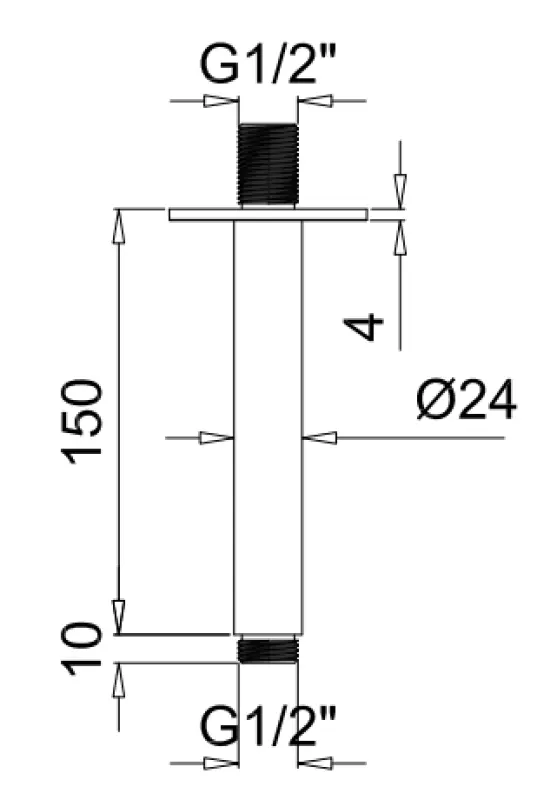 SB Rubinetterie Universale stropní sprchové rameno kulaté 15 cm barva chrom 1208946682