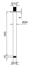 SB Rubinetterie Universale stropní sprchové rameno kulaté 30 cm barva matná bílá 1208946685