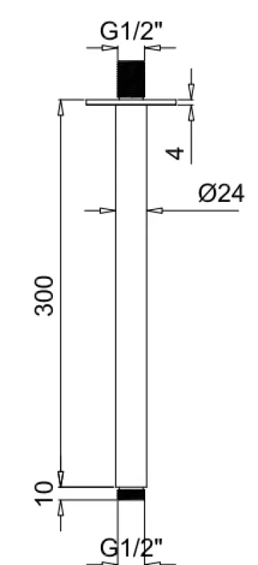 SB Rubinetterie Universale stropní sprchové rameno kulaté 30 cm barva matná bílá 1208946685