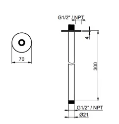 SB Round 316 stropní sprchové rameno kulaté 30 cm plně nerezové 1208946689