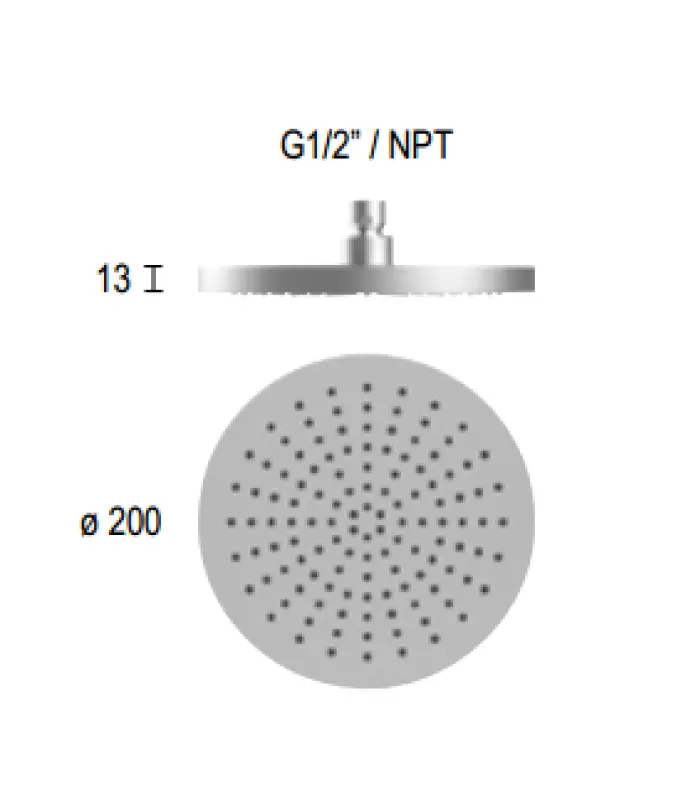SB Round 316 Dešťová sprcha hlavová sprcha 20 cm PVD gun metal 1208946727