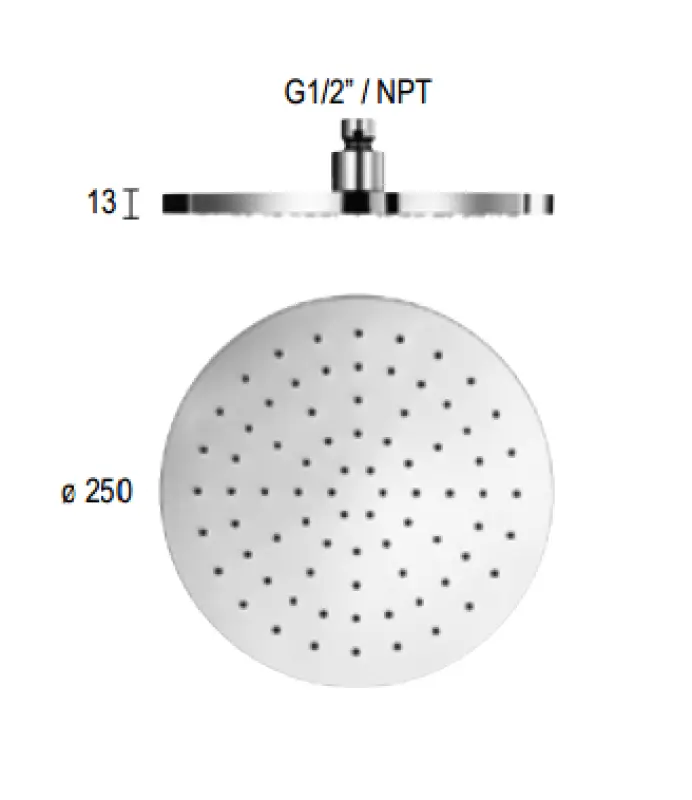 SB Rubinetterie Dešťová sprcha Eco Air úsporná hlavová sprcha 25 cm kov matná bílá 1208946741