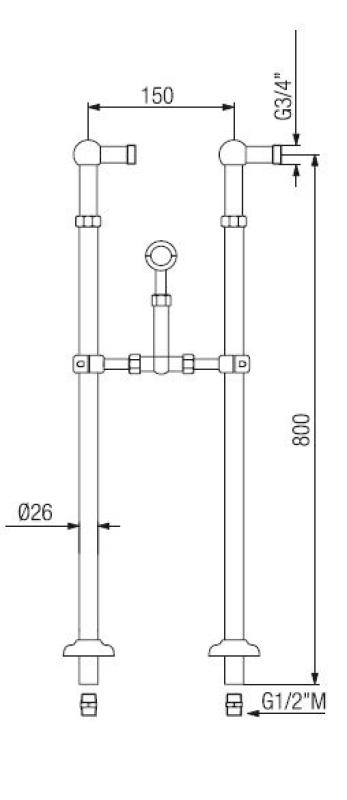 PB Volně stojící vanová baterie nostalgická hvězdicová rukojeť Bronz 6000