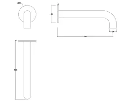 Waterevolution Flow vanová výpusť matná bílá T167119BR délka výpusti 19 cm