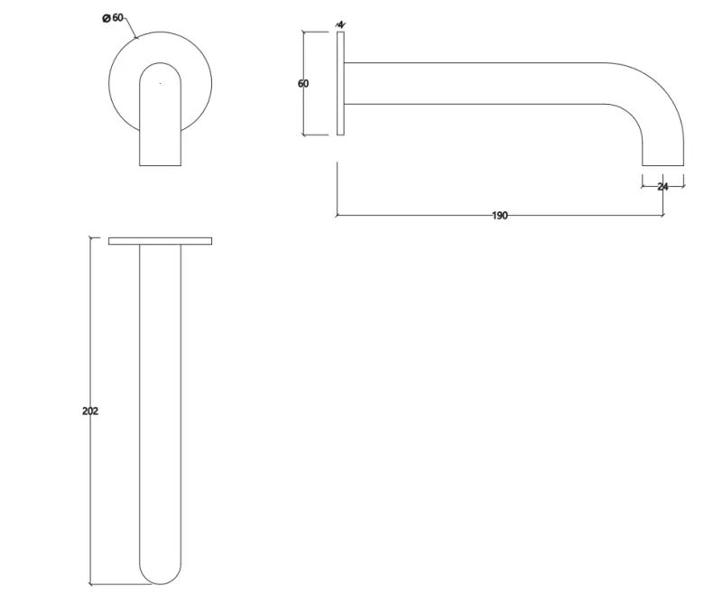 Waterevolution Flow vanová výpusť matná bílá T167119BR délka výpusti 19 cm