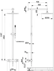 DEMM Sprchová kombinace s termostatem a dešťovou sprchou, chrom 1208946967