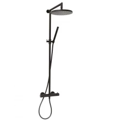 DEMM Sprchová kombinace s termostatem a dešťovou sprchou, matná černá 1208946968