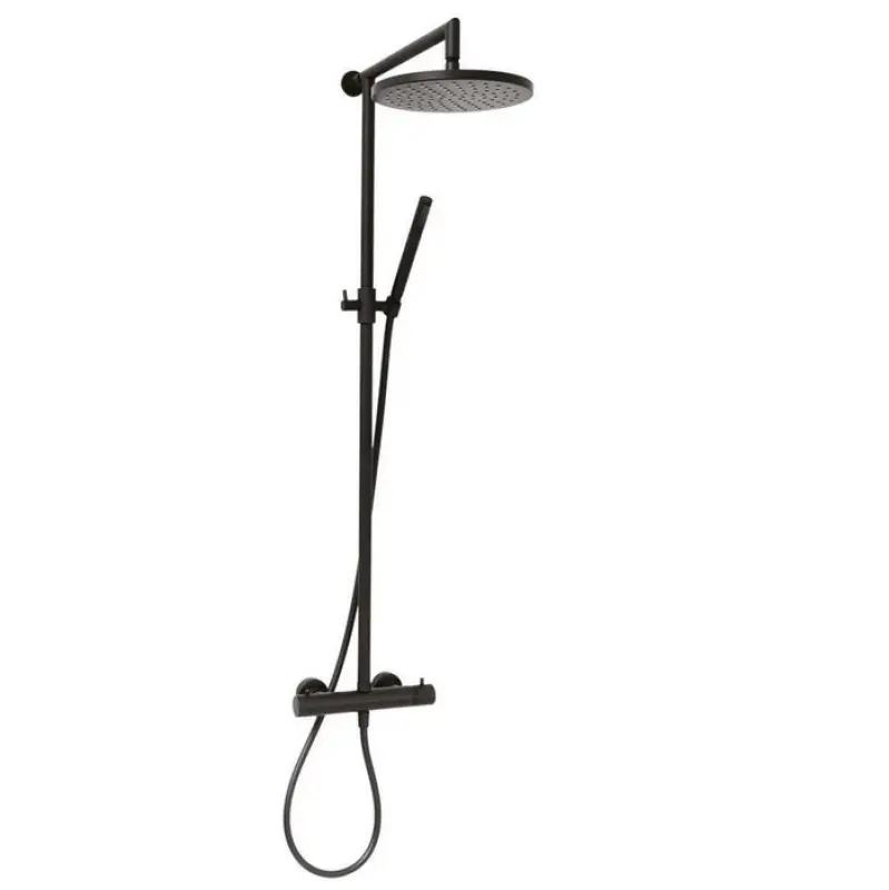 DEMM Sprchová kombinace s termostatem a dešťovou sprchou, matná černá 1208946968