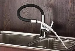 DEMM kuchyňská baterie s otočným výtokem chrom/černá 1208947023