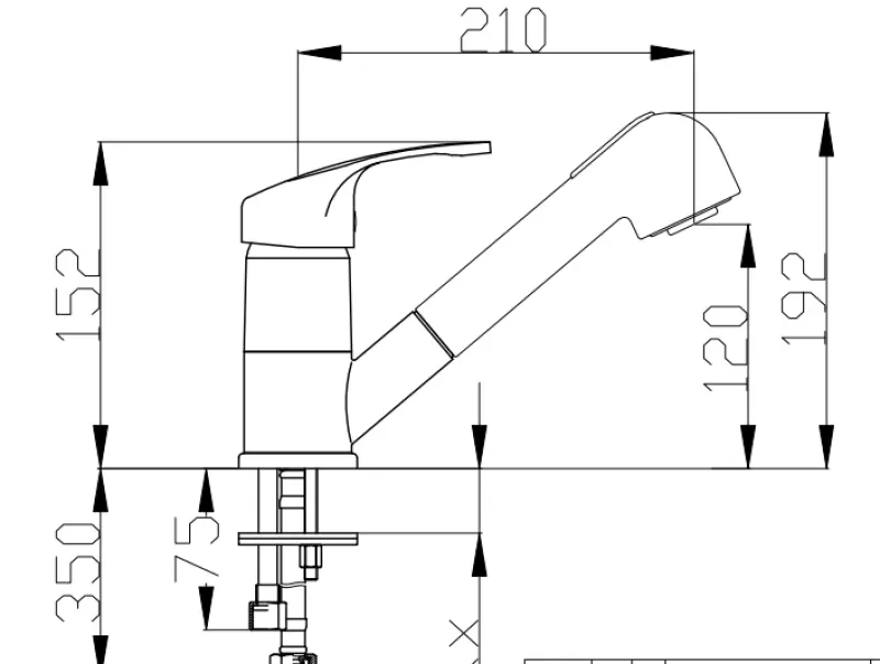 DEMM kuchyňská baterie s výsuvnou sprchovou hlavicí s funkcí oplachování chrom 1208947359