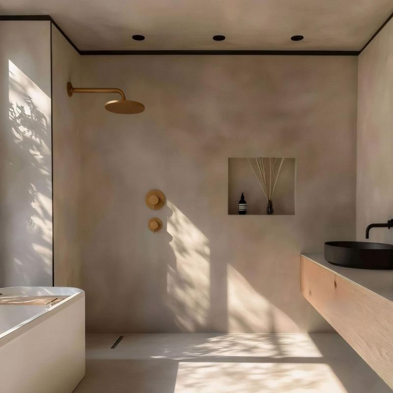 Waterevolution Flow vestavěný sprchový termostat s 1 přepínačem, kartáčovaná mosaz