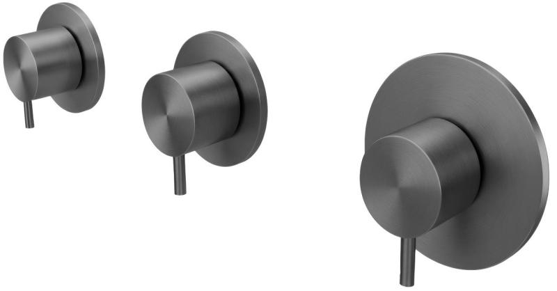 Waterevolution Flow vestavěný sprchový termostat s 2 uzavíracími ventily gun metal 1208948847