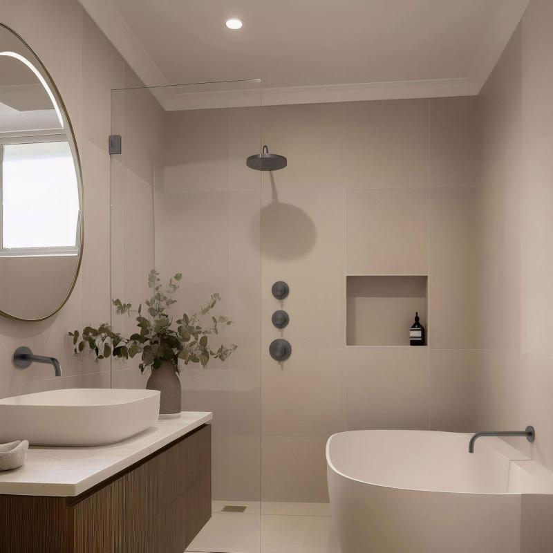 Waterevolution Flow vestavěný sprchový termostat s 2 uzavíracími ventily gun metal 1208948847