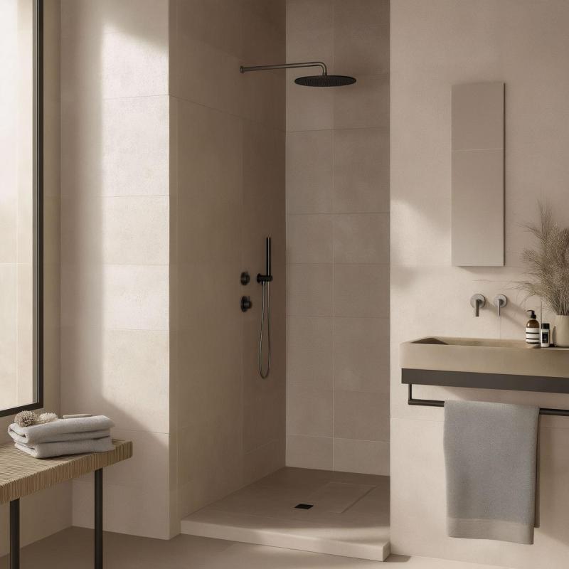 Waterevolution Flow vestavný sprchový termostat s 1 přepínacím kohoutem, gun metal 1208948849