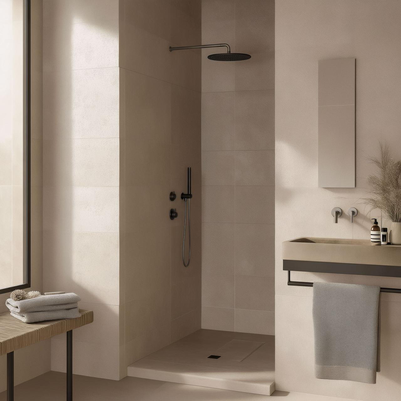 Waterevolution Flow vestavěný sprchový termostat s 1 přepínacím ventilem, gun metal 1208948849