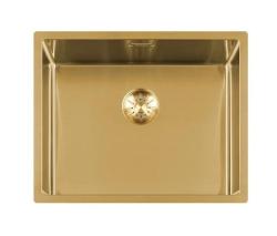 Lorreine 50SP-Gold Luxusní nerezový dřez PVD Gold 50x40 spodní montáž, plochá montáž a horní montáž 1208952368