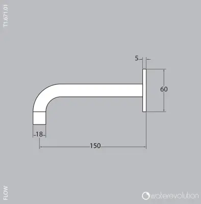 Waterevolution Flow silný výtok matná černá 21cm T1671-21.PR