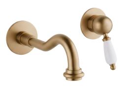 PB nostalgická podomítková baterie s výtokem na umyvadlo Vintage, výtok 21 cm, bronz