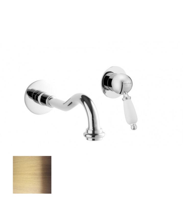 PB nostalgická podomítková baterie s výtokem na umyvadlo Vintage, výtok 21 cm, bronz