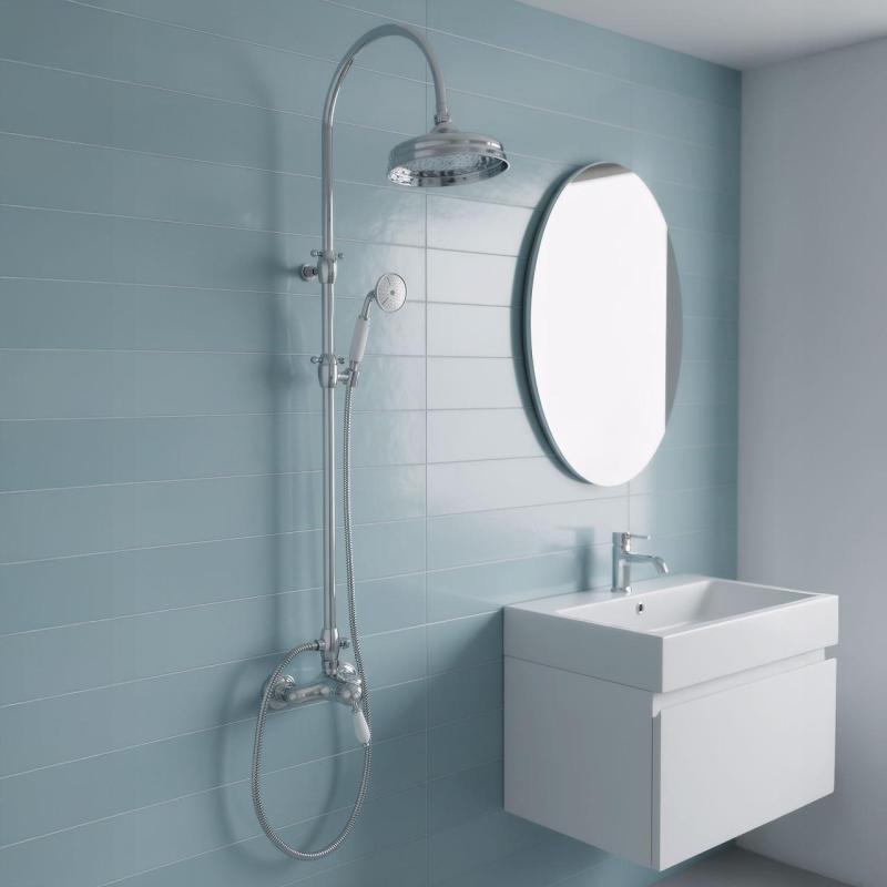 PB Nostalgická sprchová baterie s dešťovou sprchou chromová sestava