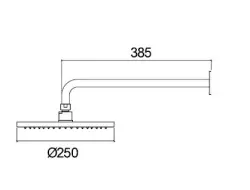 Waterevolution Flow hlavová sprcha 250 mm s nástěnným připojením Gun Metal T164125GME