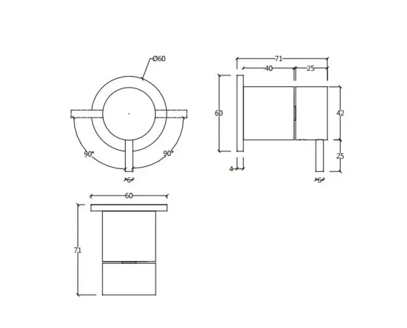 Waterevolution Flow vestavěný 2-cestný přepínač s kulatou rozetou v barvě gun metal T1482S.GME
