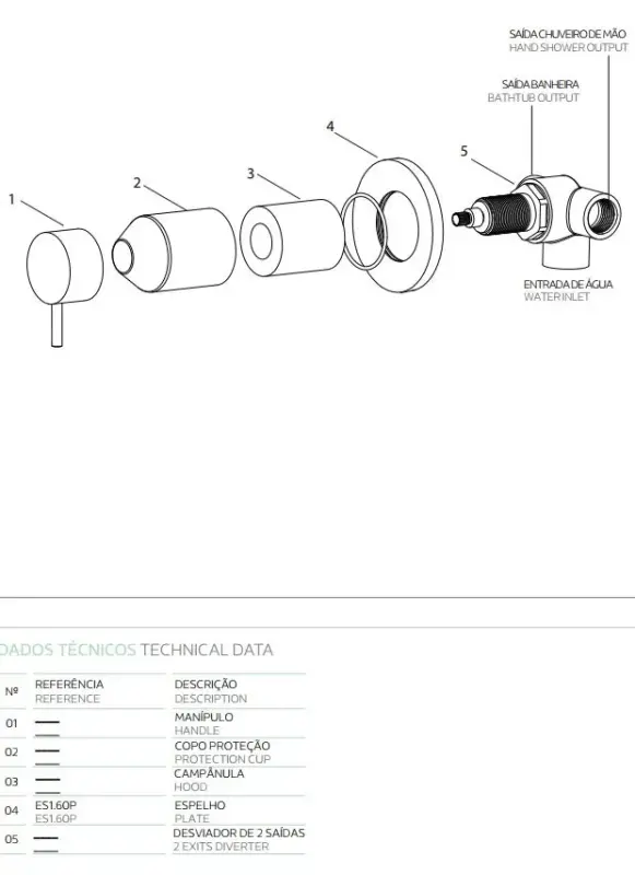 Waterevolution Flow vestavěný 2-cestný přepínač s kulatou rozetou v barvě gun metal T1482S.GME
