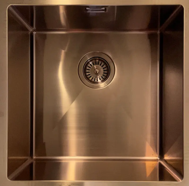Ausmann Mosel nerezový dřez měděná barva PVD Copper 40x40 spodní montáž, rovná montáž a horní montáž 080969