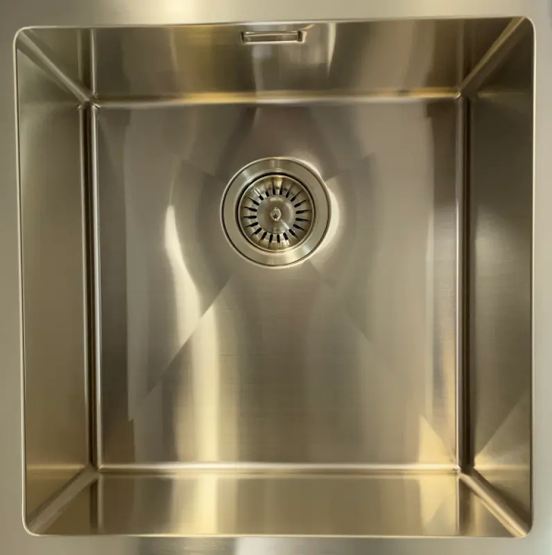 Ausmann Mosel Nerezový dřez zlatá barva PVD Gold 40x40 spodní montáž, plochá montáž a horní montáž 080914