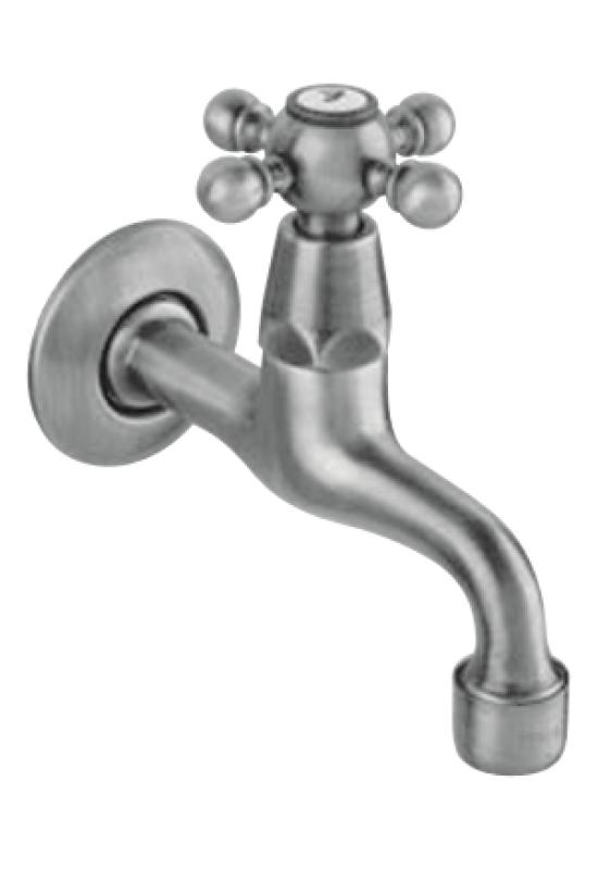 PB klasický nástěnný kohoutek s hvězdicovou rukojetí na studenou vodu matná černá 1208952981