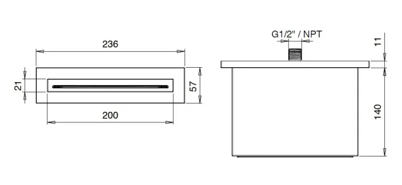 SB Square vodopádová hubice matná černá