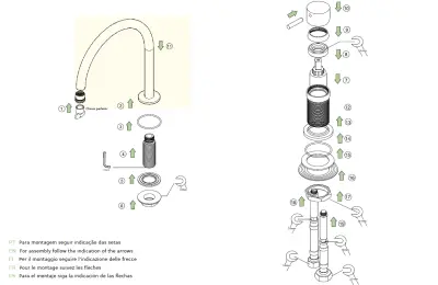 Waterevolution Flow 2-otvorová umyvadlová baterie s malým výtokem 120mm PVD kartáčovaná měď T112VCPE