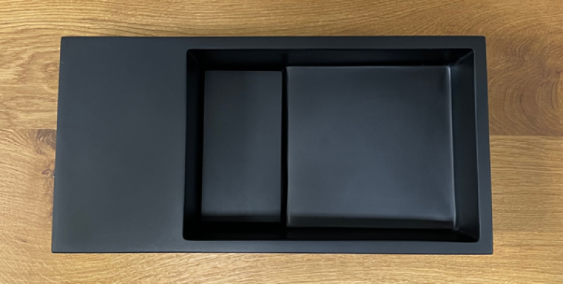 Solid-S Fontána z kompozitního materiálu B36xD18xH10 cm, matná černá, s krytem 1208953168