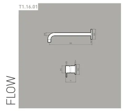 Waterevolution Flow vestavěná umyvadlová baterie chrom výtok 10cm T116B01-10