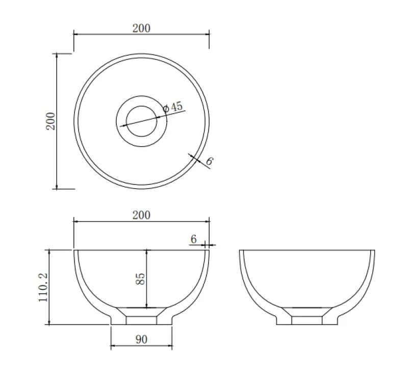 Umyvadlo Solid S, malé, z materiálu Solid Surface, kulaté, 20 x 20 x 11 cm, matná bílá, 1208953267
