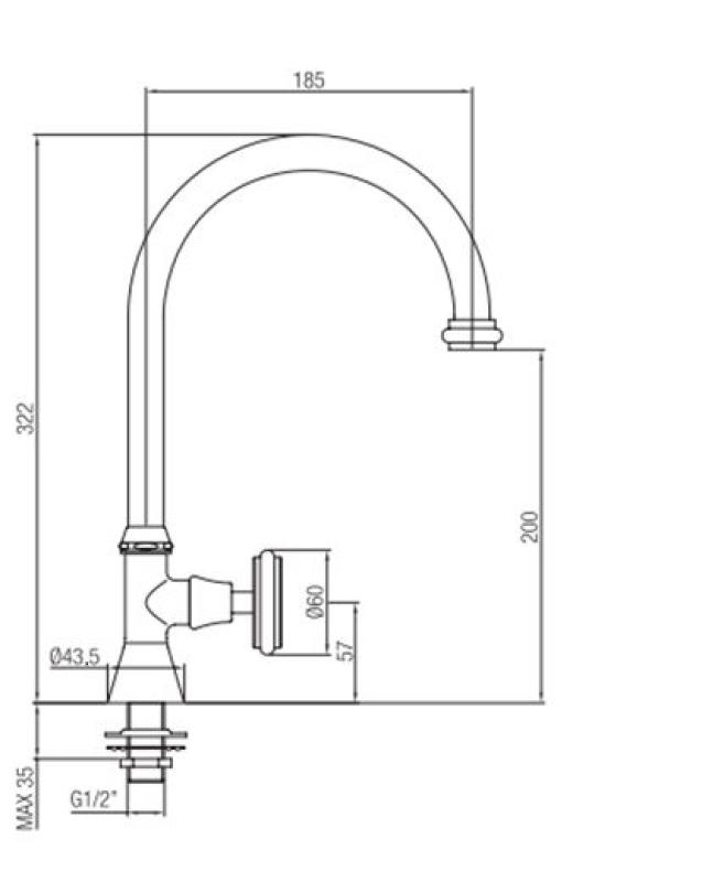 PB klasický fontánový kohoutek s hvězdicovým knoflíkem na studenou vodu s vysokým kulatým výtokem nerez 1208953276