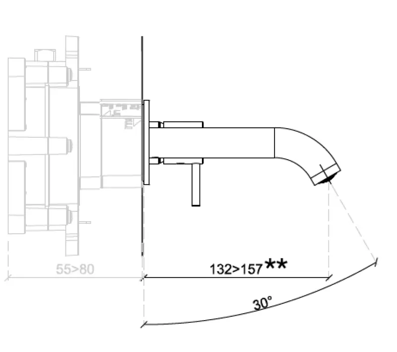 SB Round vestavěná umyvadlová baterie kartáčovaná měď PVD 132 mm