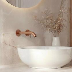 SB Round zapuštěná umyvadlová baterie kartáčovaná měď PVD 162mm