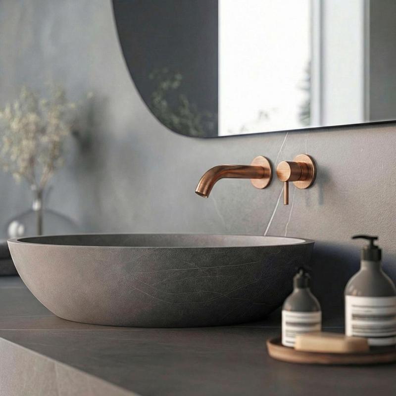 SB Round 316 vestavěná umyvadlová baterie Kartáčovaná Měď PVD 102mm