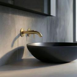 SB Round 316 vestavná umyvadlová baterie Kartáčovaná mosaz PVD 132mm