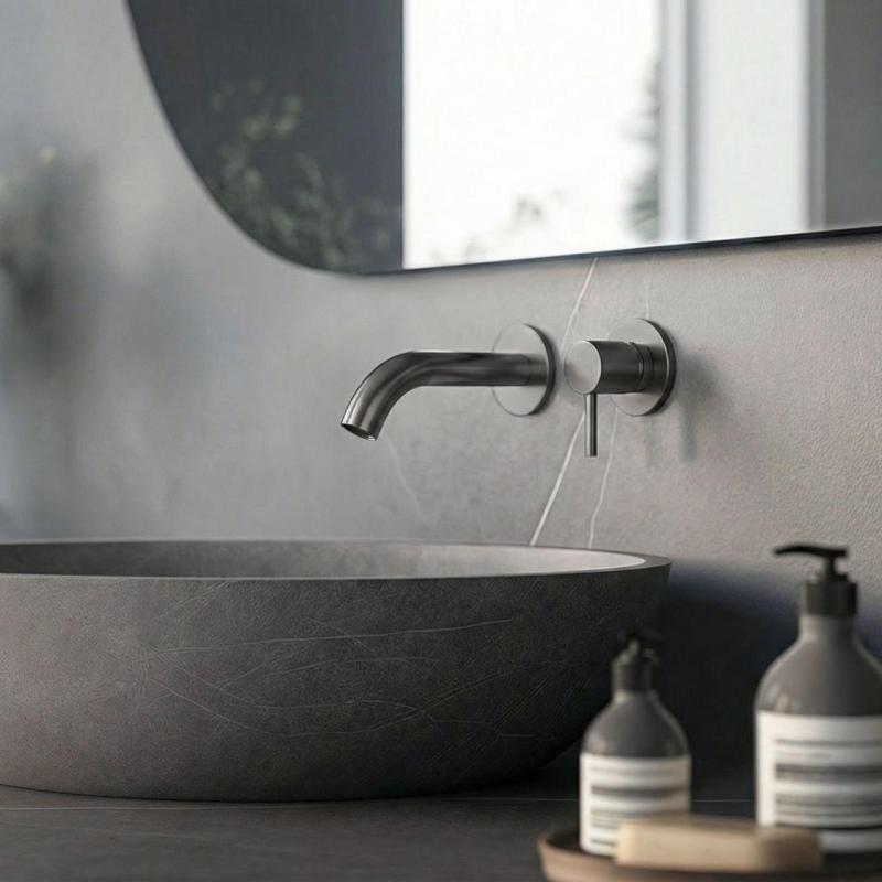 SB Round 316 vestavná umyvadlová baterie Gun Metal PVD 102mm