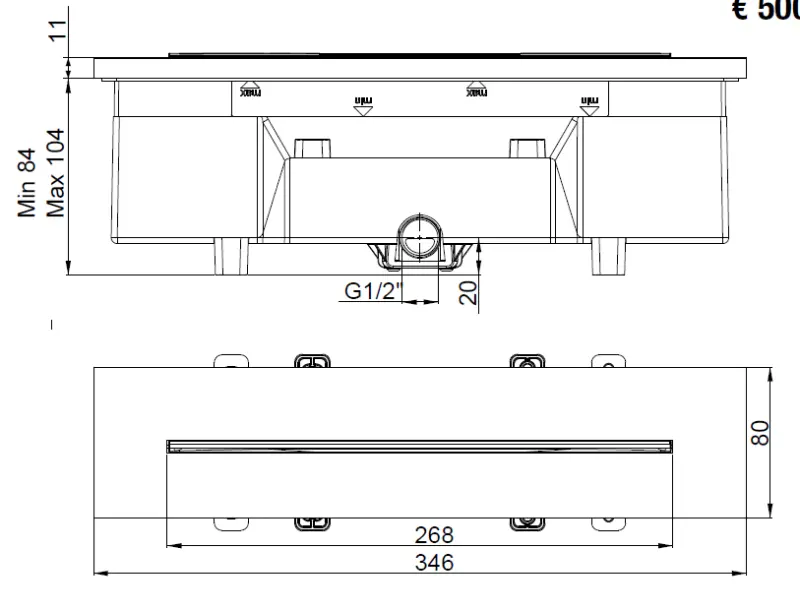 SB Vodopád výtok pro vestavěnou vanu PVD zlato 1208953545